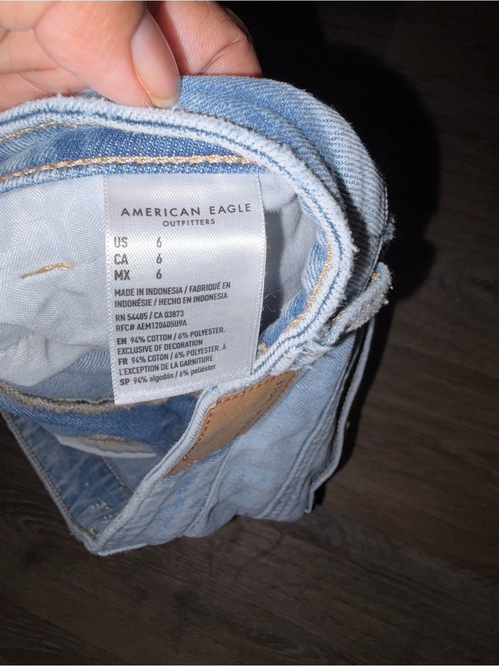 American Eagle Outfitters Light Blue Distressed Jean Shorts - Picture 4 of 4